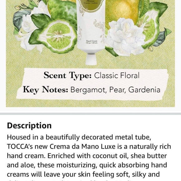 Tocca hand cream - Picture 4 of 6